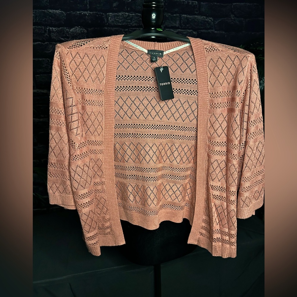 Women rose pink Shrug, NWT